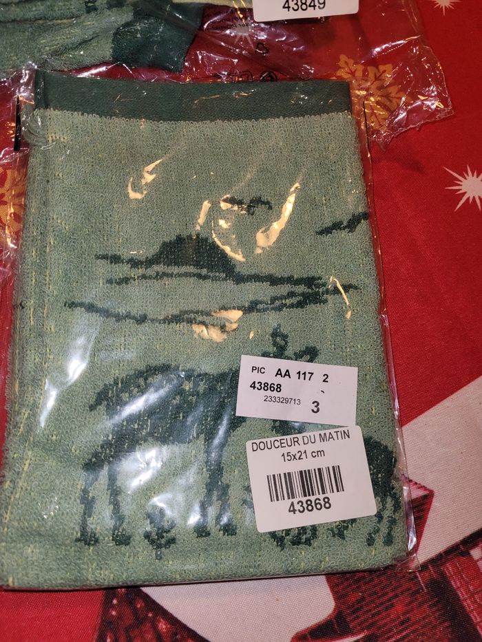 Lot serviettes et gants modèle douceur du matin - photo numéro 3