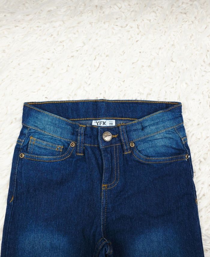 Jeans bleu délavé Garçon taille 10 ans marque YFK 🎸 - photo numéro 4