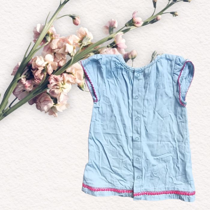 🦋 Robe d'été "Papillons et Fleurs" Bleu Ciel Fraîcheur Garantie  🌸 - photo numéro 3