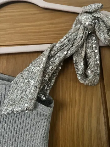 River island silver bow top