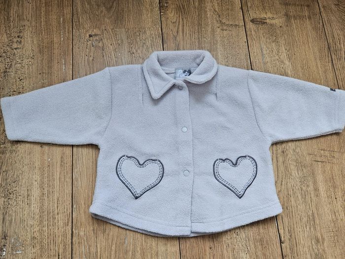 Gilet gris clair Love 6 mois