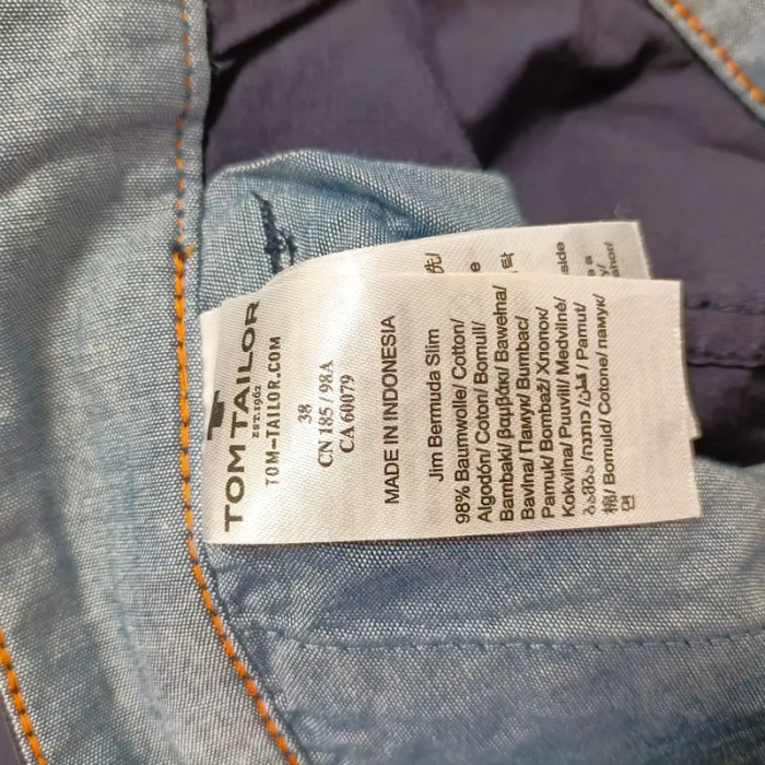 Bermuda bleu slim Tom Tailor homme JIM 100% coton taille 38 casual été A852 - photo numéro 13