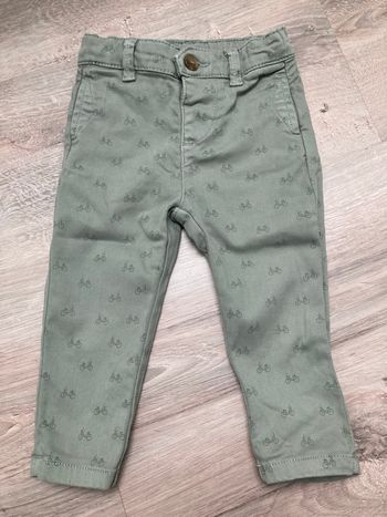 Pantalon vert motif  vélo 12 mois