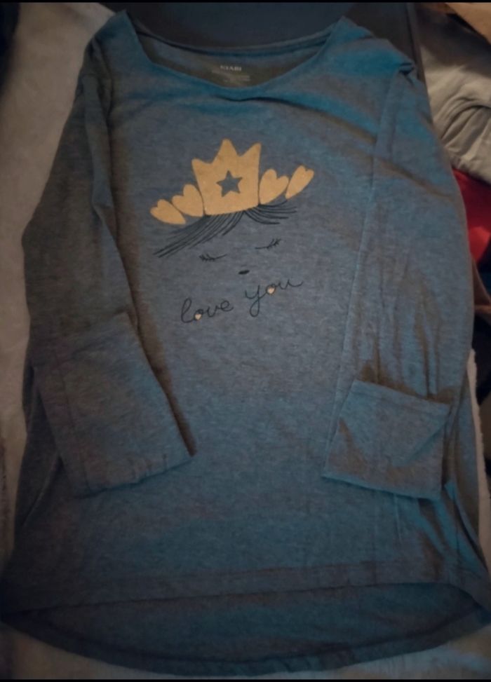Haut manches longues "Kiabi" écriture Love You  100% coton comme neuf