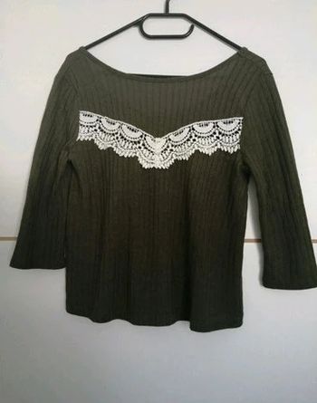 Top manches 3/4 décolleté dans le dos Gémo T.S