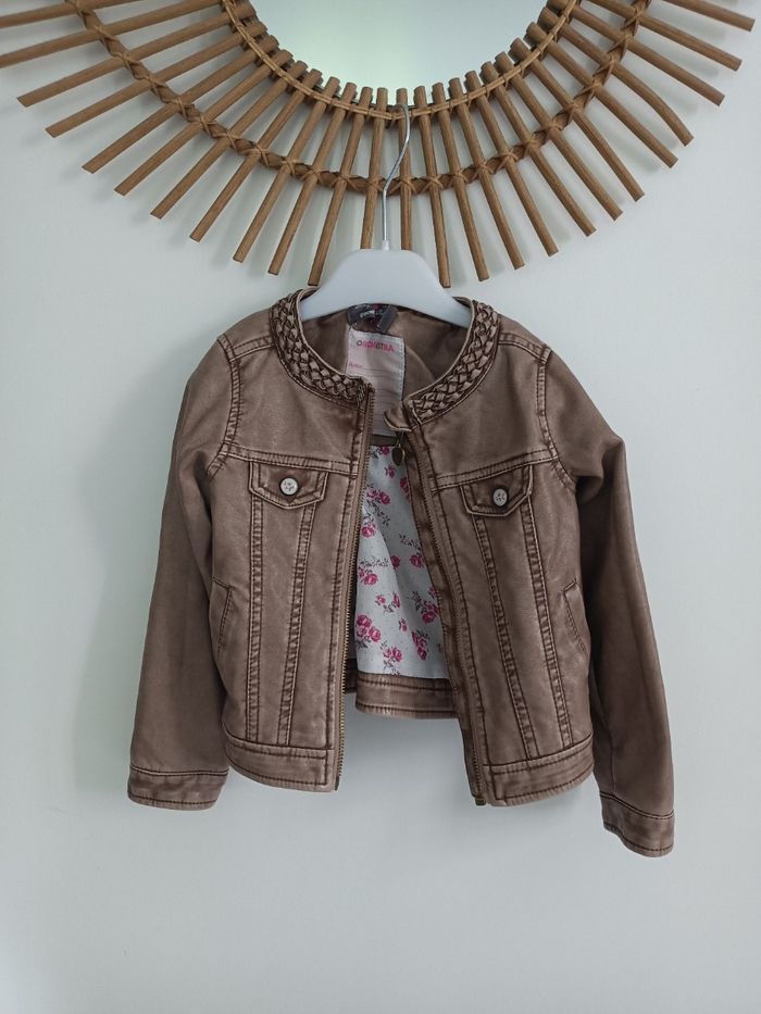 Veste en cuir marron orchestra 4ans - photo numéro 1