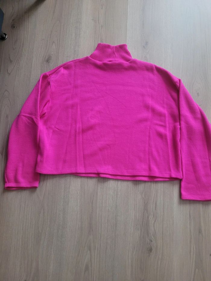 Pull col roulé Zara de couleur fushia - photo numéro 4