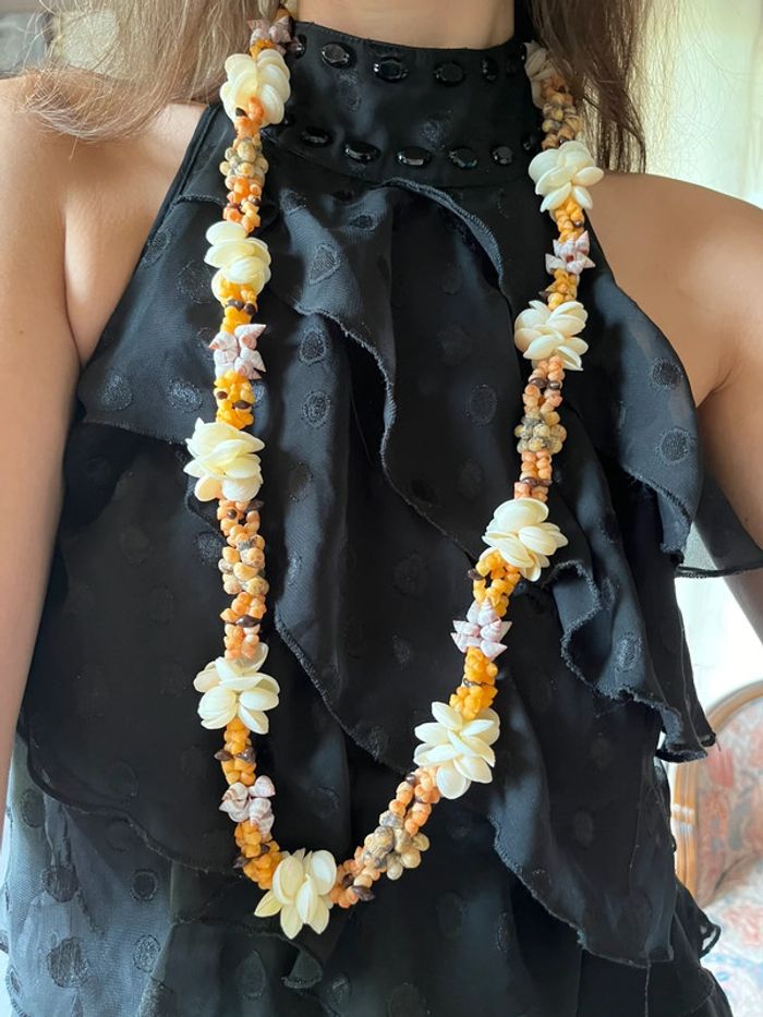 Collier sautoir coquette coquillage Ibiza Summer bohème vintage exotique