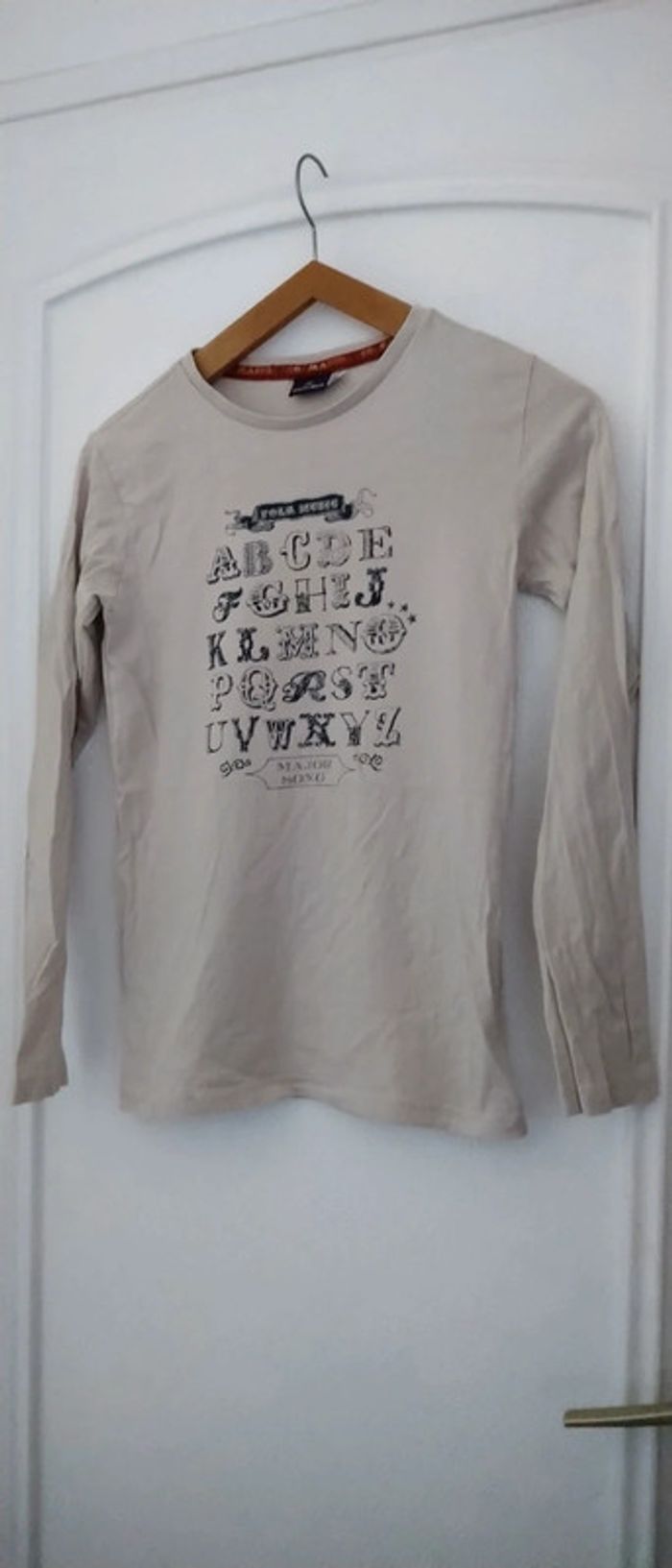 Maillot motif alphabet beige fille 14 ans sergent major