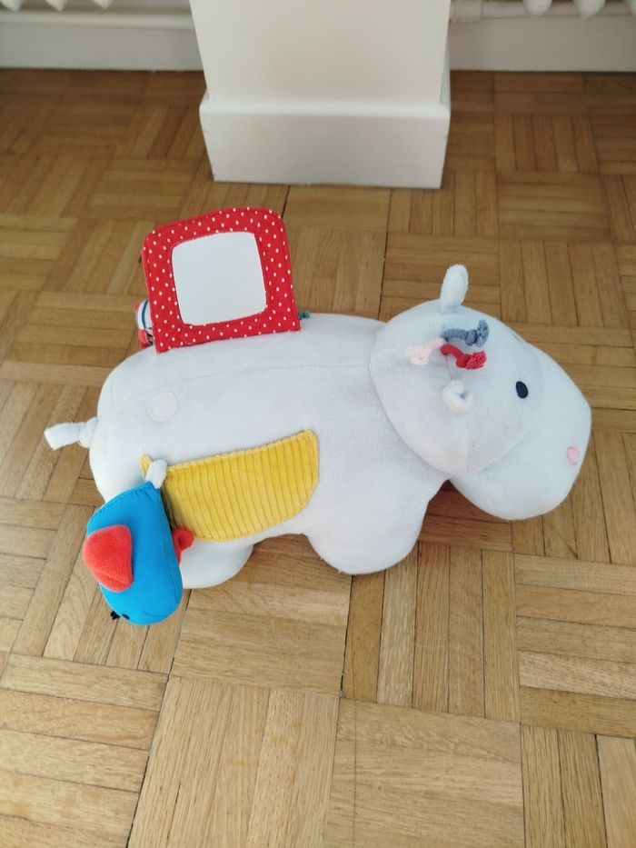 Peluche multi activités hippopotame oxybul 12 mois - photo numéro 3