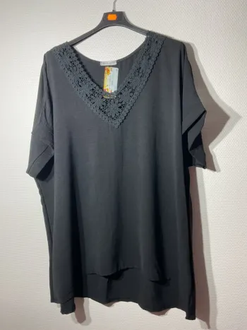 Blouse col V en dentelle femme taille unique (48-54)- rzfashion - neuve avec étiquette