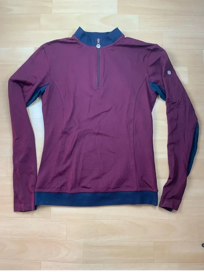 polo manches longues / Haut technique Harcour – Bordeaux – Taille S - photo numéro 2
