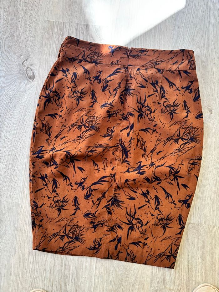 Jupe porte-feuille camel et marine - taille 40 - photo numéro 1