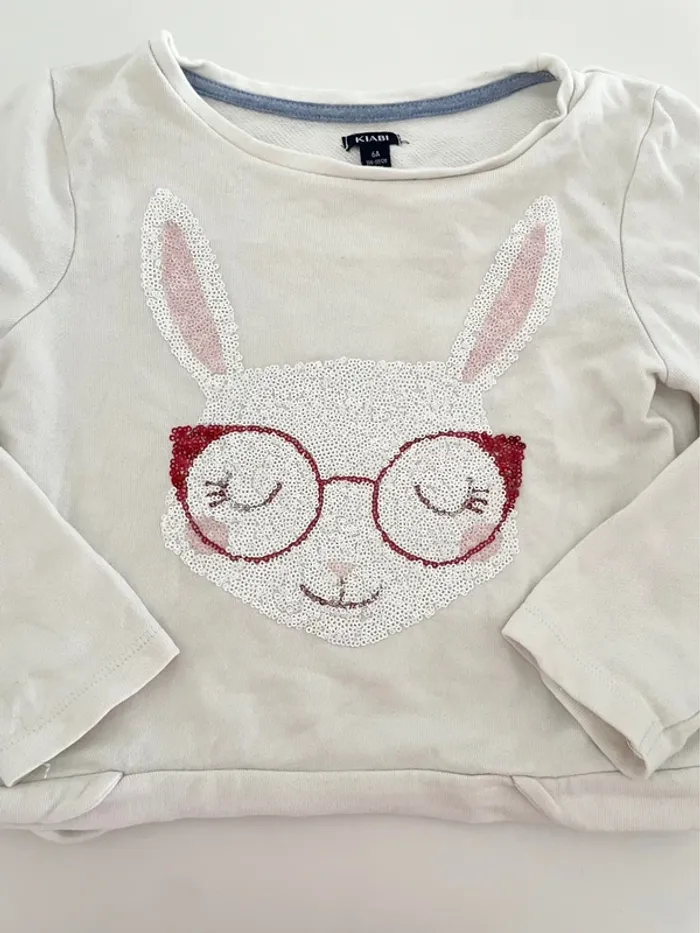 Sweat-shirt lapin sequins Kiabi 6 ans