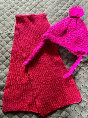 Ensemble bonnet écharpe fille