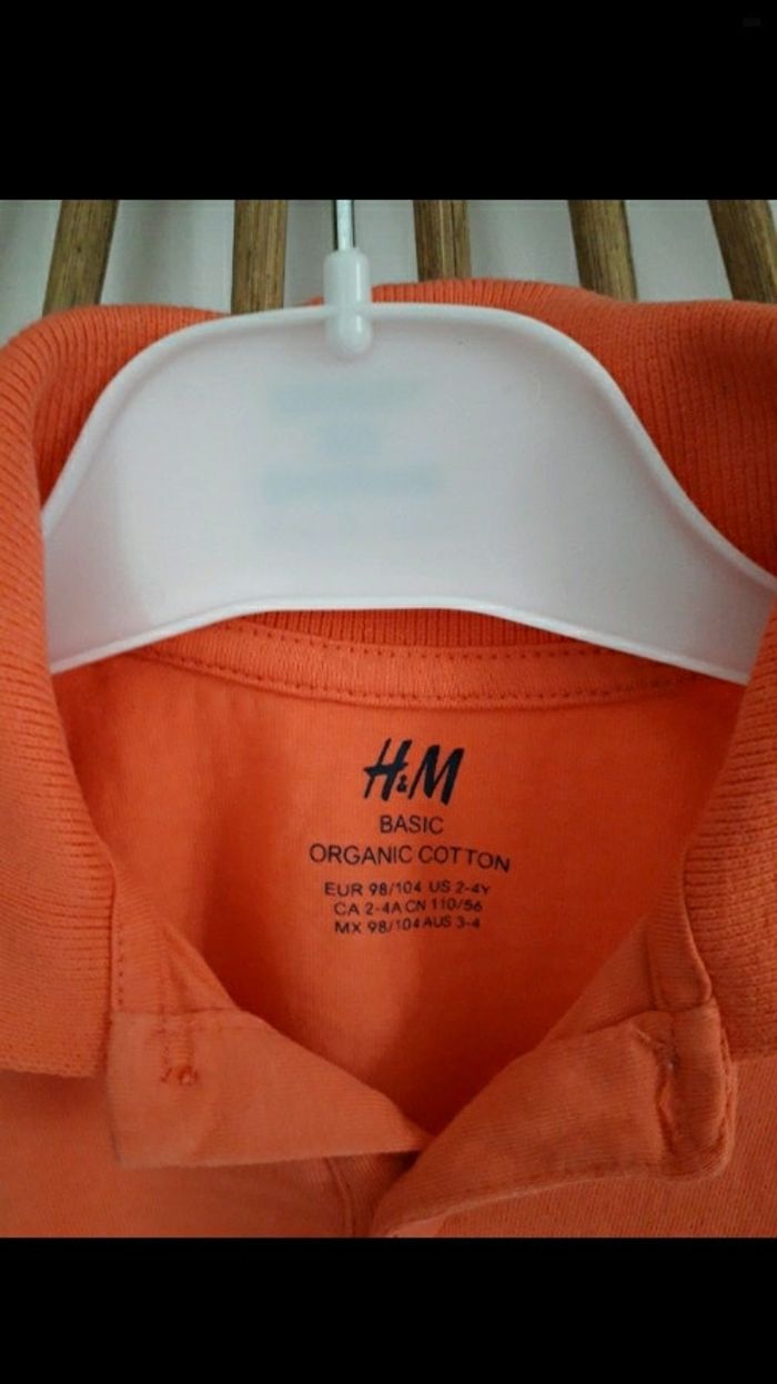 Tee-shirt orange H&M 2-4Y - photo numéro 2