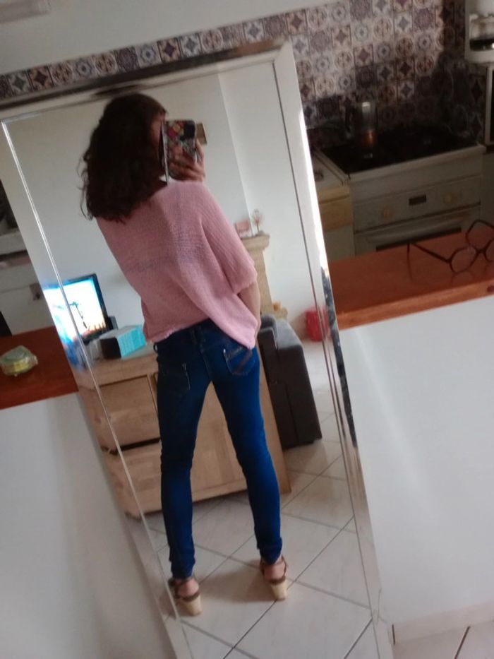 Top femme 40 ajouré rose c77 - photo numéro 6