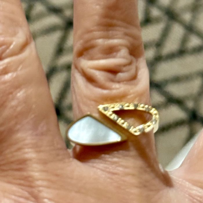 Bague réglable cd acier inoxydable et nacre mile Mila - photo numéro 3