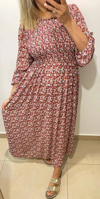 🌸 Robe longue fleurie bohème – Made in Italy Taille M/L