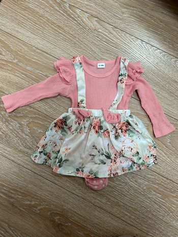 Bodie robe avec fermetures pression fille rose et beige - 12/18 mois neuf