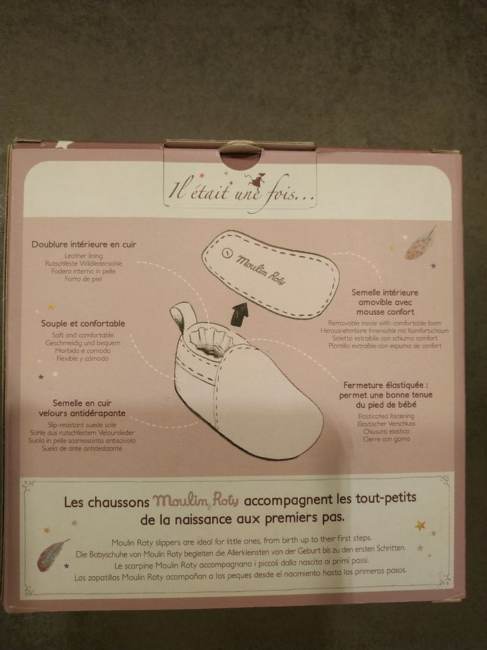 Chaussons souris rose cuir moulin roty - photo numéro 5