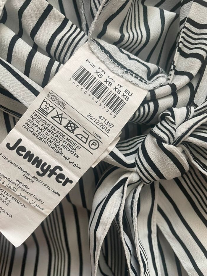 Pantalon fluide large à rayures avec ceinture nouée – Taille haute XS - photo numéro 13