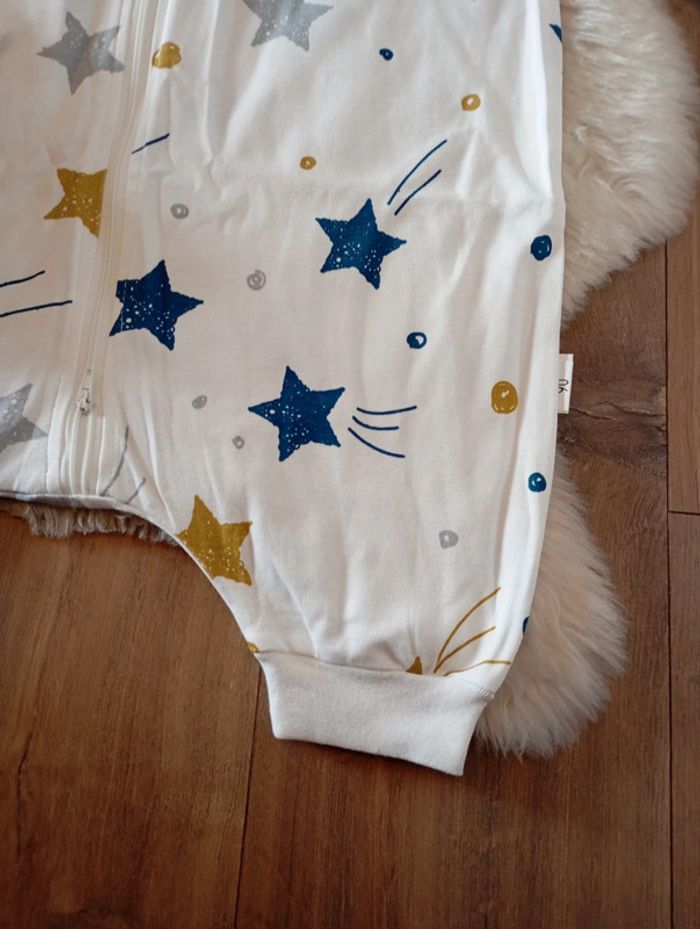 Neuf 🌟 gigoteuse a pied mi saison 100% coton 2 /3 ans mixte imprimé étoile - photo numéro 2
