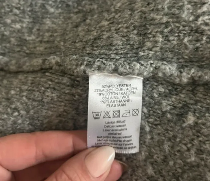 Armand Thierry, pull manches courtes laine femme taille 40 gris chiné - photo numéro 4