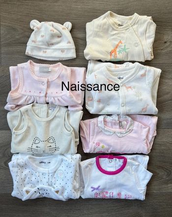 Lot de 7 pyjamas taille naissance orchestra Kitchoun gemo Natalys p’tit bisou