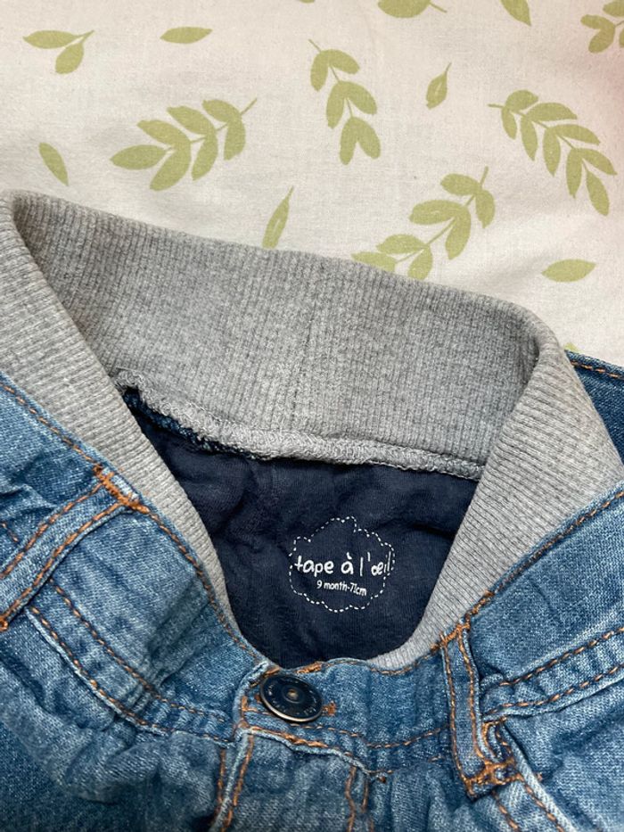 jean bleu tape à l'oeil taille réglable 9 mois pressions entre les jambes - photo numéro 4