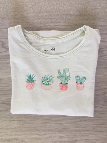 T-shirt manches longues fille 5 ans cactus pull fin