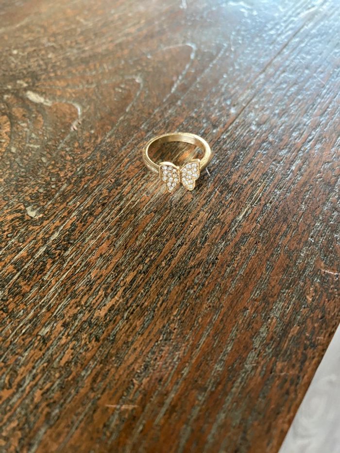 Magnifique bague papillon et strass, taille 52 - photo numéro 3