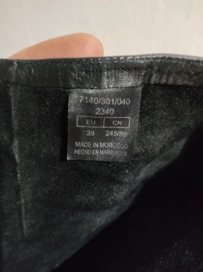 Bottines zippées en cuir véritable à talons Zara trafaluc Heel moto ankle boots taille 38 moto - photo numéro 11