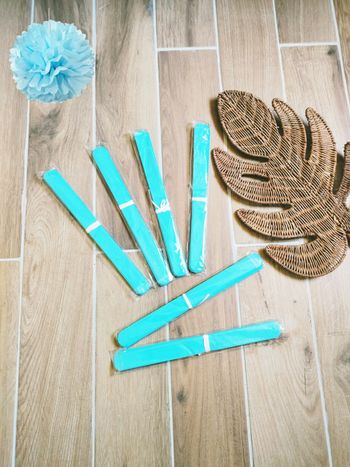 🎊Décoration Lot de 6 pompons/boules en papier soie bleu clair bleu ciel de 35 cm neufs