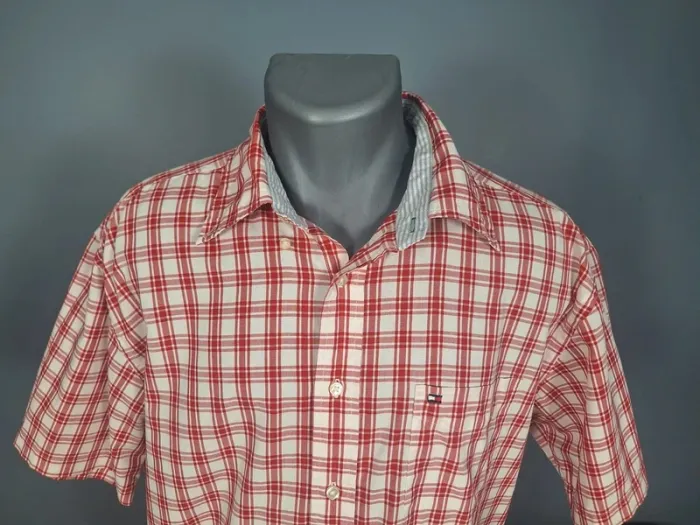 Chemise Tommy Hilfiger à Carreaux Rouge Homme Taille L – Coton (558) - photo numéro 2