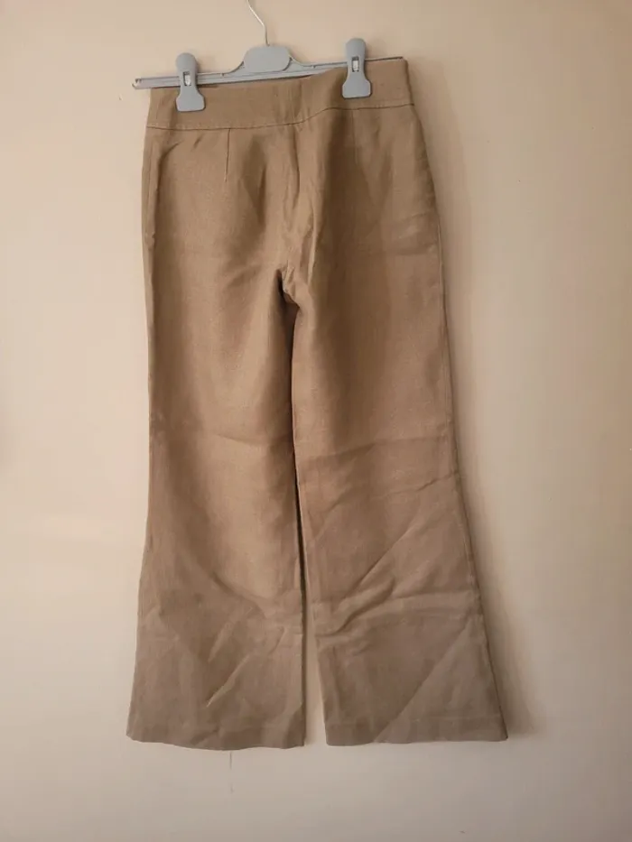 Pantalon jambes larges lin mango Taille 34 - photo numéro 2