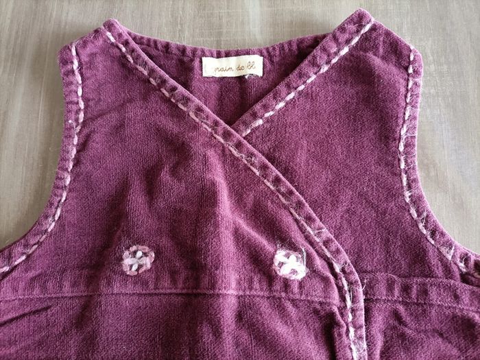 Robe d'hiver portefeuille sans manches aubergine 18 mois - photo numéro 2