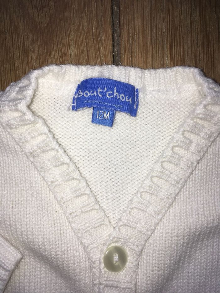 Gilet blanc 12 mois Boutchou /Monoprix - photo numéro 2
