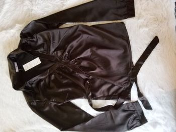 Chemisier cache coeur marron satiné Taille 38 Neuf