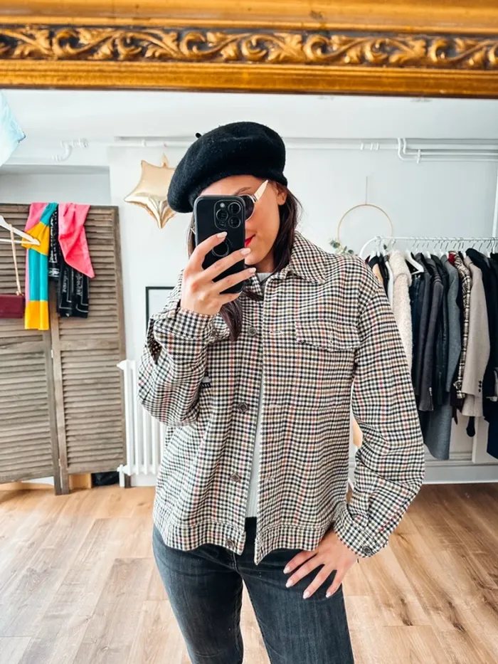 Veste bombers Tommy Hilfiger à carreaux taille 36 - photo numéro 2