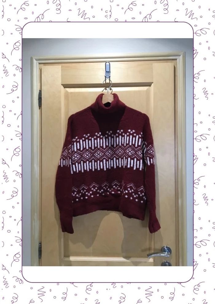 Pull col roulé Bordeaux
