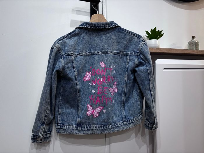 Veste en jean motif papillon 10 ans - photo numéro 4