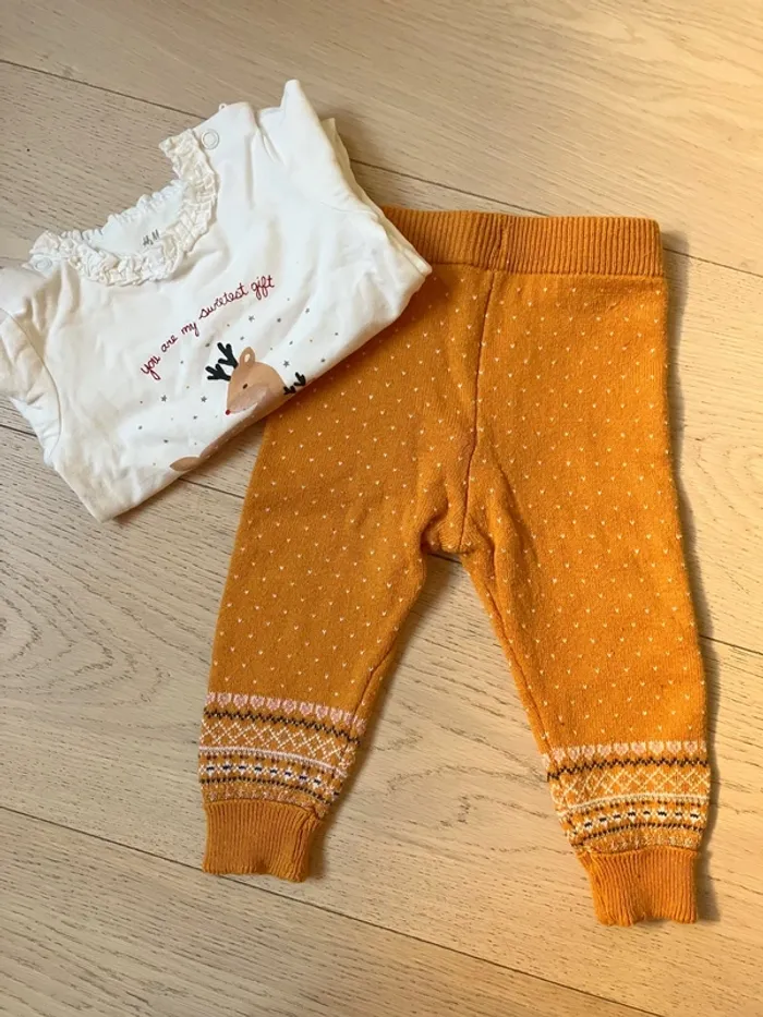Ensemble fille body et legging en maille Kiabi 12 mois