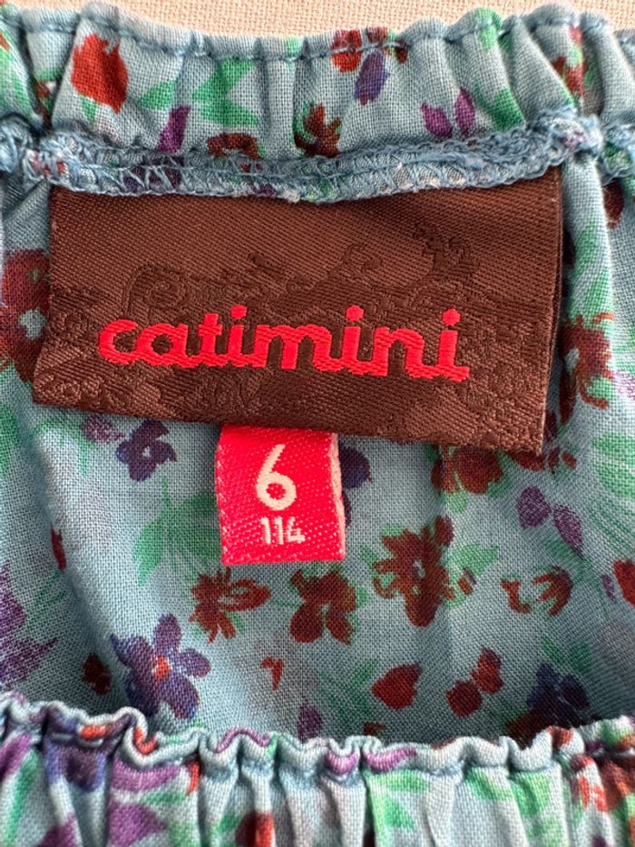 Robe manches courtes Catimini bleue à motifs Taille 6 ans - photo numéro 3