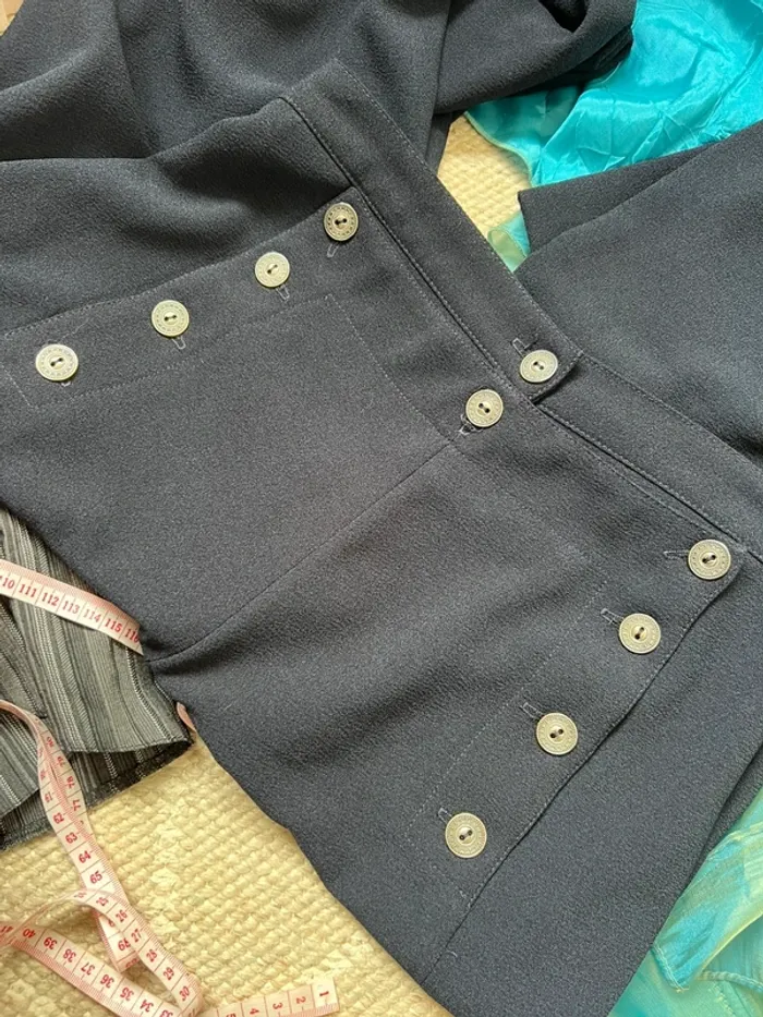 Pantalon jambes larges taille haute boutonné vintage made in France 🇫🇷 90s - Taille M/L - photo numéro 5