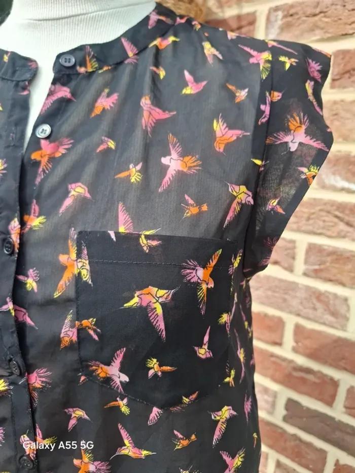 Haut femme M motif oiseaux - photo numéro 5