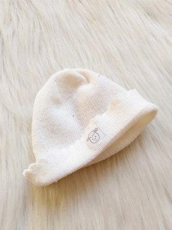 Bonnet blanc mixte bébé garçon ou fille