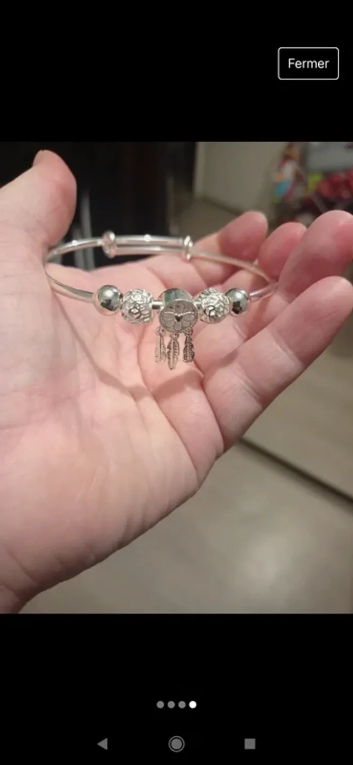 Bracelet jonc en acier inoxydable attrape rêve - photo numéro 3