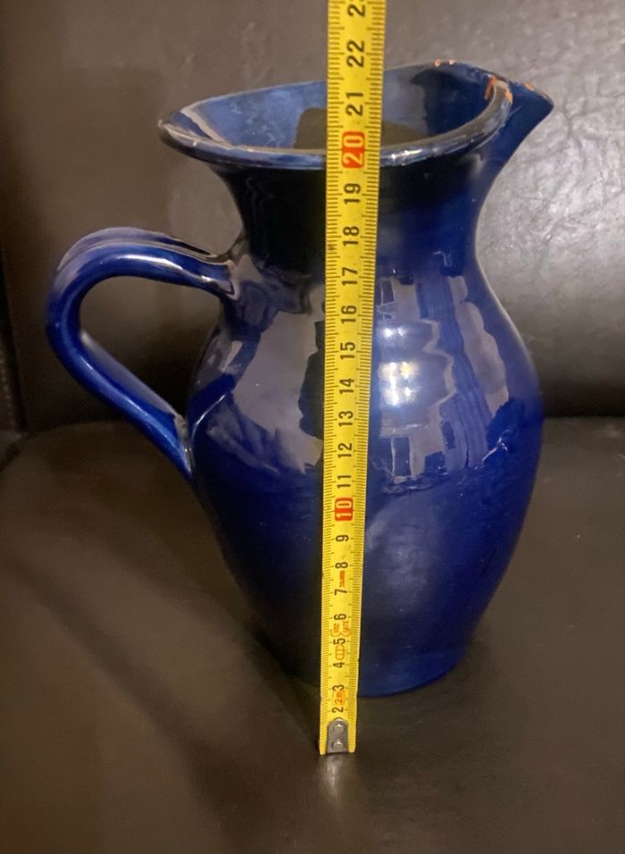 Cruche/carafe bleu marine vintage - photo numéro 6