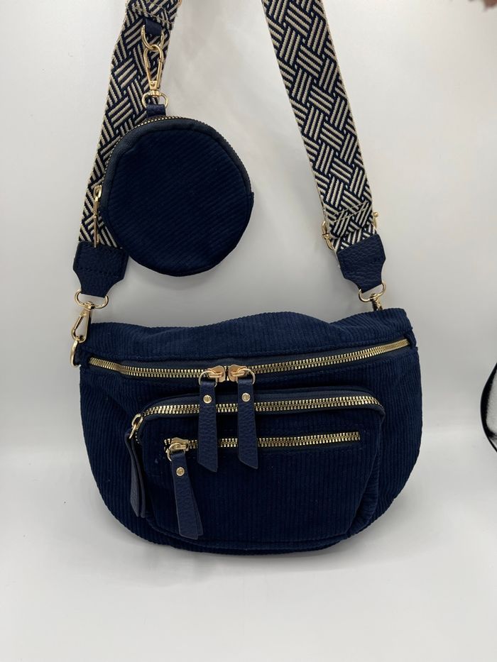 Sac banane bandoulière velours - photo numéro 2